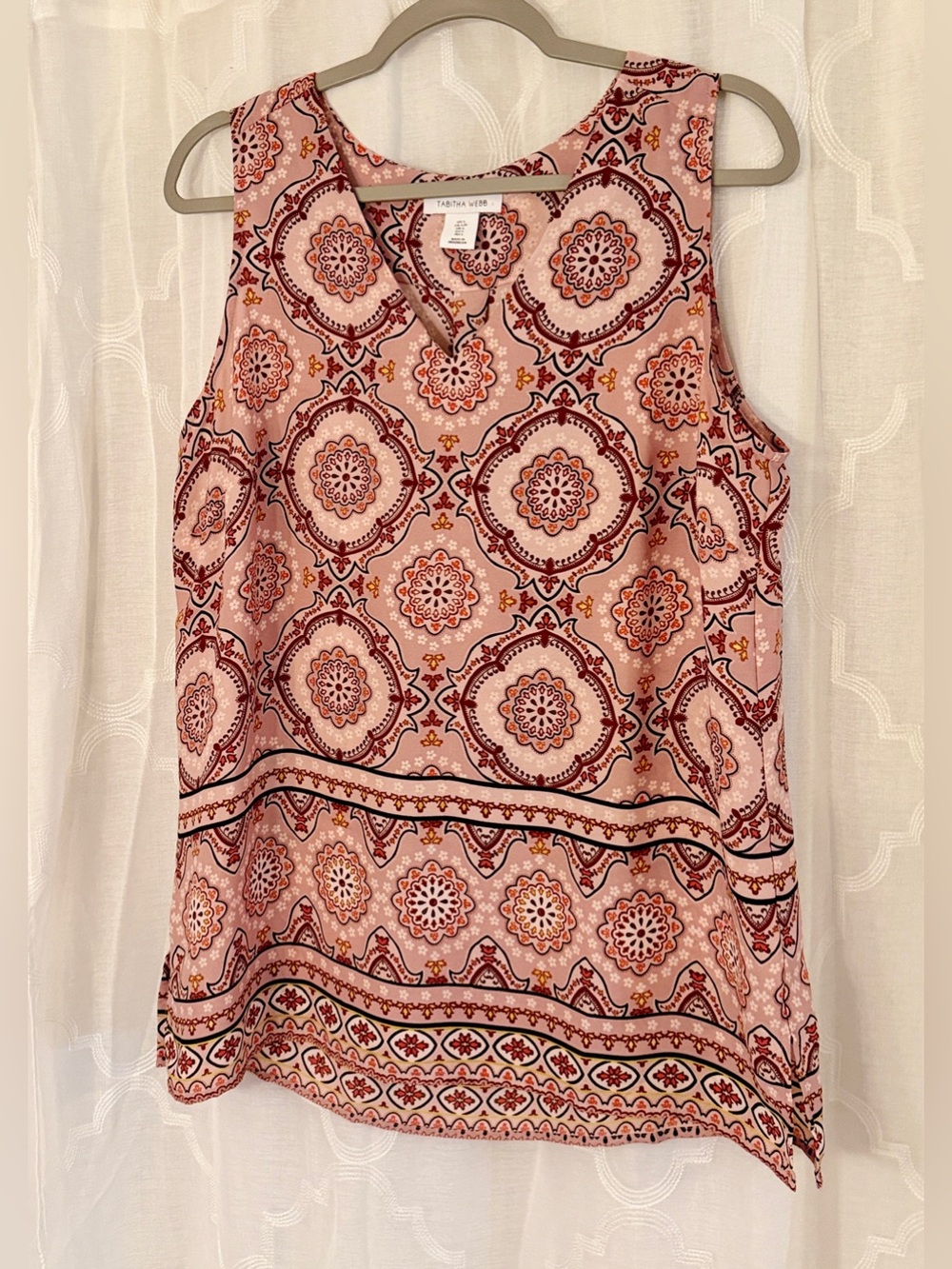 Tabitha Webb Sleeveless Boho Paisley Tank Top Large